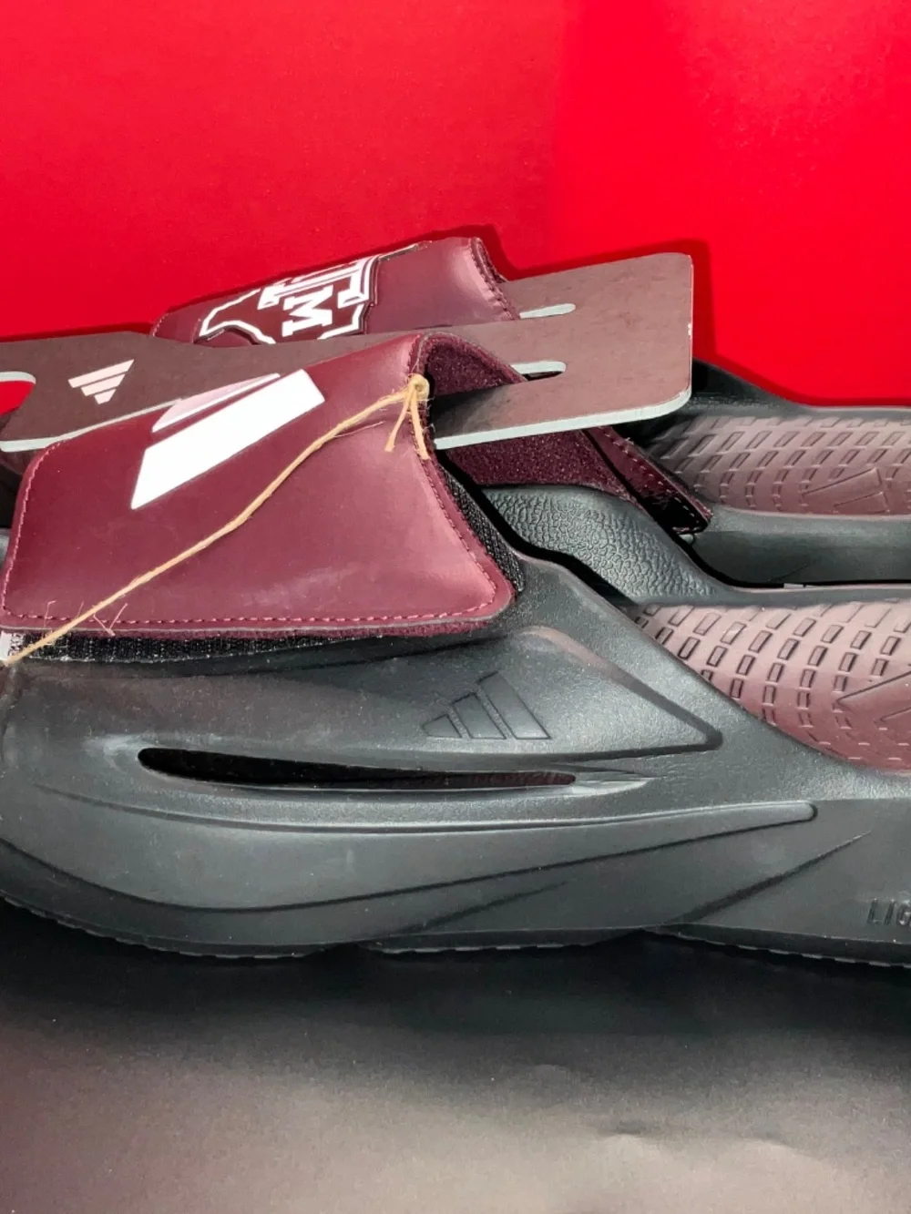 Texas A&M Logo-Adidas Lightblaze Slides. US Men’s 13. New With Tags, NO Box.